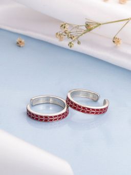 Zavya - Printed 925 Silver Toe Ring with Rhodium Plating