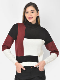Latin Quarters - Maroon Full Sleeve Pullover Sweater Top