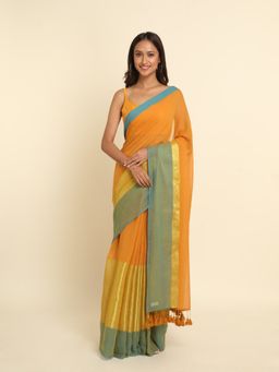Suta - Multi-Color Solid Cotton Blend Saree