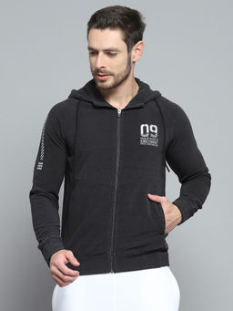 Rock.it - Men Charcoal Printed Hoodie