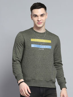 Monte Carlo - Men Green Printed Sweatshirt