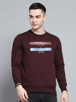 Monte Carlo - Men Wine Printed Sweatshirt