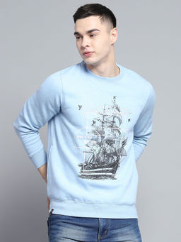 Monte Carlo - Men Blue Printed Sweatshirt