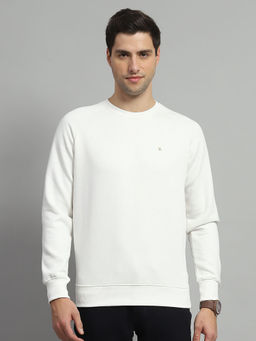 Monte Carlo - Men White Solid/Plain Sweatshirt