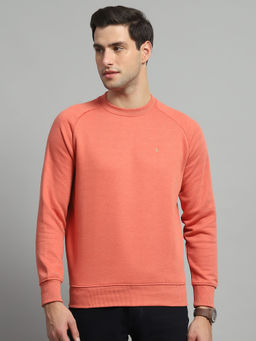 Monte Carlo - Men Orange Solid/Plain Sweatshirt