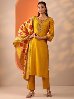 Libas - Yellow Zari Kurta with Trouser and Dupatta