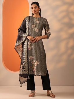 Libas - Black Ethnic Motif Kurta and Trouser with Dupatta
