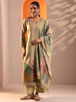 Libas - Beige Kurta and Trouser with Dupatta