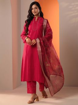 Libas - Red Kurta with Trouser and Dupatta