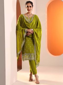 Libas - Green Zari Kurta and Trouser with Zari Dupatta