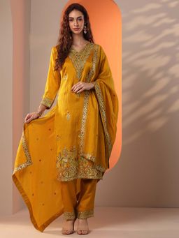 Libas - Mustard Kurta and Trouser with Dupatta