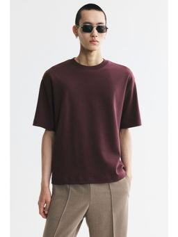 H&M - Men Purple Relaxed Fit Interlock T-shirt