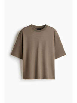 H&M - Men Brown Relaxed Fit Interlock T-shirt