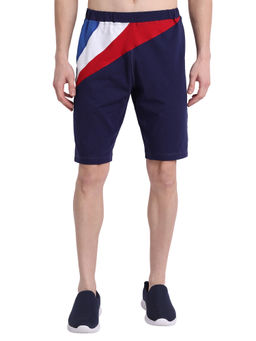 AM SWAN - Cotton Rich Lycra Colorblock Shorts In Multicolor