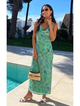 IS.U - Women Green Floral Maxi Dress
