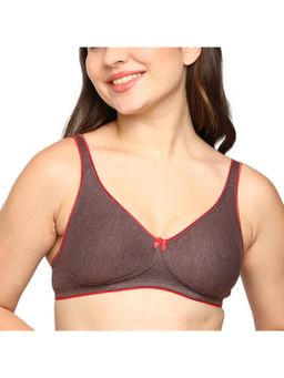 BLOSSOM - Seamless Medium Coverage T-Shirt Bra with Wide Fabric Straps Brown