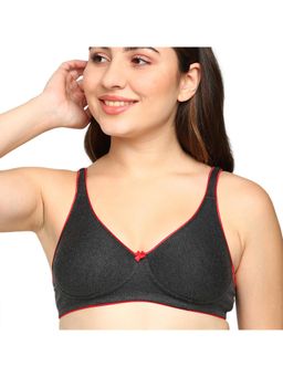 BLOSSOM - Seamless Medium Coverage T-Shirt Bra with Wide Fabric Straps Black