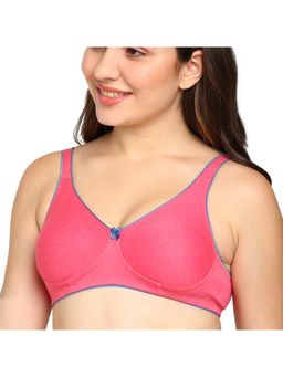 BLOSSOM - Seamless Medium Coverage T-Shirt Bra with Wide Fabric Straps Peach