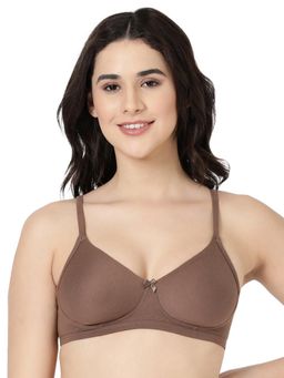 BLOSSOM - Seamless T-Shirt Bra with Microfiber Adjustable Straps Brown