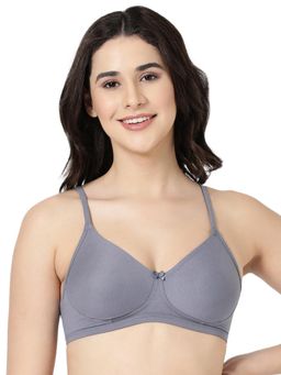 BLOSSOM - Seamless T-Shirt Bra with Microfiber Adjustable Straps Grey