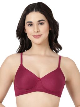 BLOSSOM - Seamless T-Shirt Bra with Microfiber Adjustable Straps Wine
