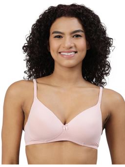 BLOSSOM - Lightly Padded Polyamide Bra with Fabric-Covered Straps Pink