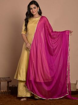 Rangpur - Gold Gota Work Anarkali & Palazzo With Dupatta (Set of 3)