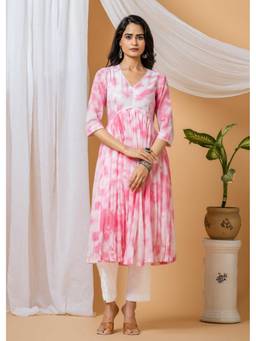 Sivi - Pink Tie and Dye Kurta with Pant