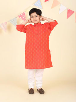 Fabindia - Pink Cotton Hand Block Printed Long Kurta
