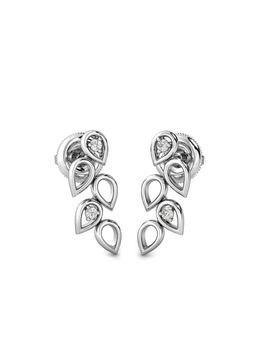 Candere by Kalyan Jewellers - 18K BIS Hallmark White Gold and I2GH Diamond Earrings