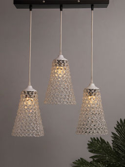 Homesake - Linear Chandelier White Crystal Cone Pendant