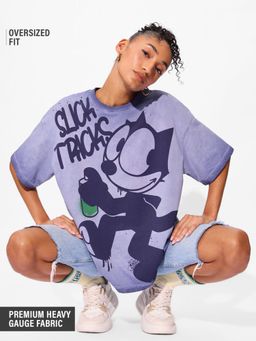 The Souled Store - Official Felix The Cat Slick Tricks Women Oversized T-Shirts