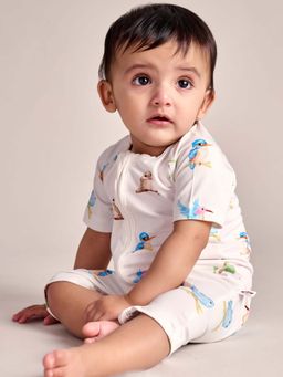 Bubz - Unisex Bamboo Baby Romper Two-Way Zip - Tiny Tweets