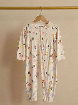 Bubz - Unisex Bamboo Baby Two-Way Zip Sleepsuit - Alphabet Adventures