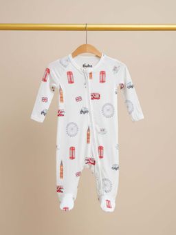 Bubz - Unisex Bamboo Baby Two-Way Zip Sleepsuit - London