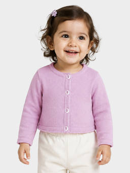 Mi Arcus - Pink Solid Fullsleeves Cardigan for Girls