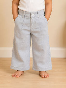 Mi Arcus - Grey Cotton Solid Trousers for Girls