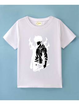 MALKIAT - Kids White Blaze Shadow Printed Cotton T-Shirt