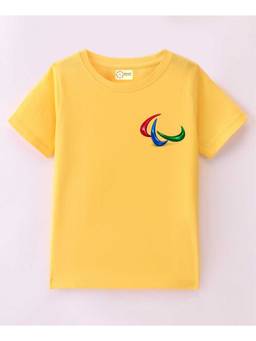 MALKIAT - Kids Yellow Paralympic symbol Printed Cotton T-Shirt