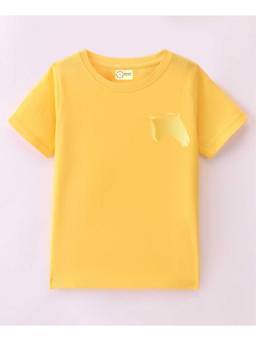 MALKIAT - Kids Yellow Sunfire Horse Printed Cotton T-Shirt