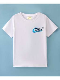 MALKIAT - Kids White AeroSwift Malkiat Printed Cotton T-Shirt