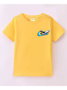 MALKIAT - Kids Yellow AeroSwift Malkiat Printed Cotton T-Shirt