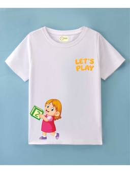 MALKIAT - Kids White Little Fun Star Printed Cotton T-Shirt