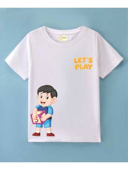 MALKIAT - Kids White KidGenius Club Printed Cotton T-Shirt