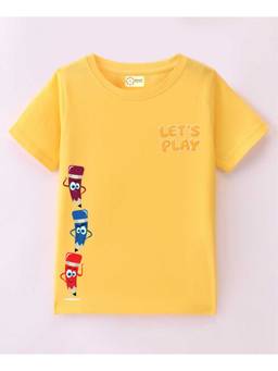 MALKIAT - Kids Yellow Pencil Power Printed Cotton T-Shirt