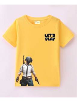 MALKIAT - Kids Yellow Battle Ready Printed Cotton T-Shirt