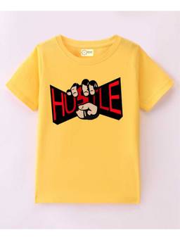 MALKIAT - Kids Yellow No Quit Kid Printed Cotton T-Shirt