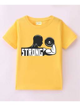 MALKIAT - Kids Yellow Little Power Kid Printed Cotton T-Shirt