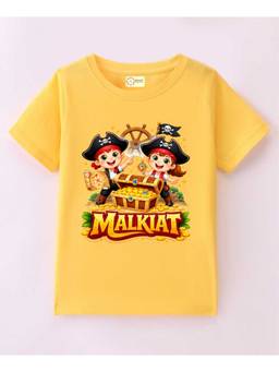 MALKIAT - Kids Yellow Gold Rush Kids Printed Cotton T-Shirt