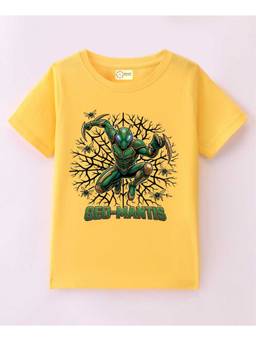 MALKIAT - Kids Yellow Bug Hero Power Printed Cotton T-Shirt